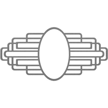Ekena Millwork Elizabeth Architectural PVC Pierced Medallion, 28"W x 14"H x 13 1/4"IH x 7 3/4"IW x 3/4"P, Nickel CMPP28X14EBSNI